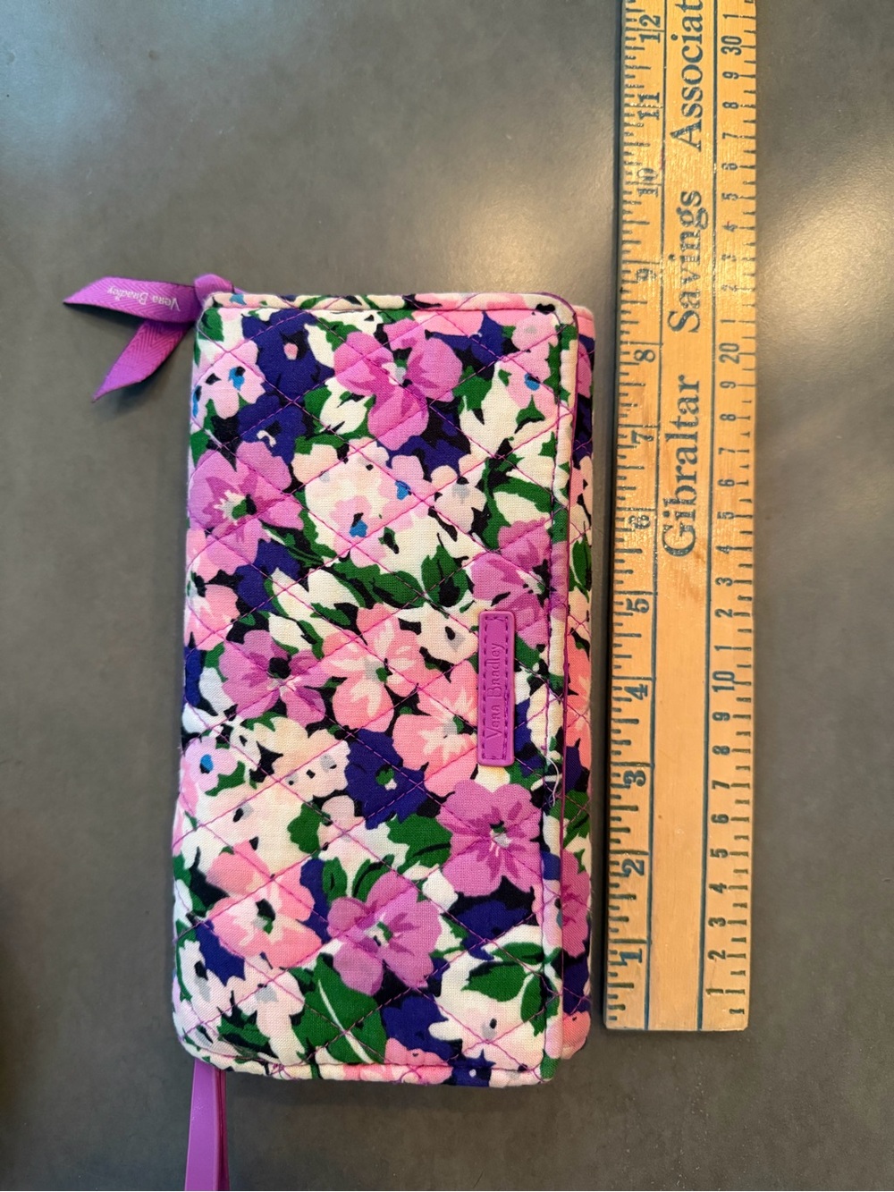 Vera Bradley Pink Floral Quilted Clutch Wallet Cottagecore Preppy - Picture 5 of 7